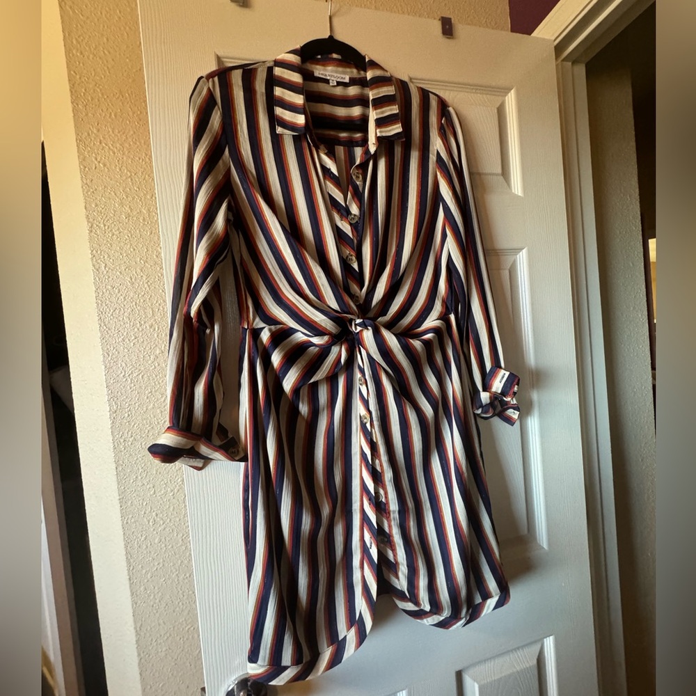 Long sleeve multi color dress